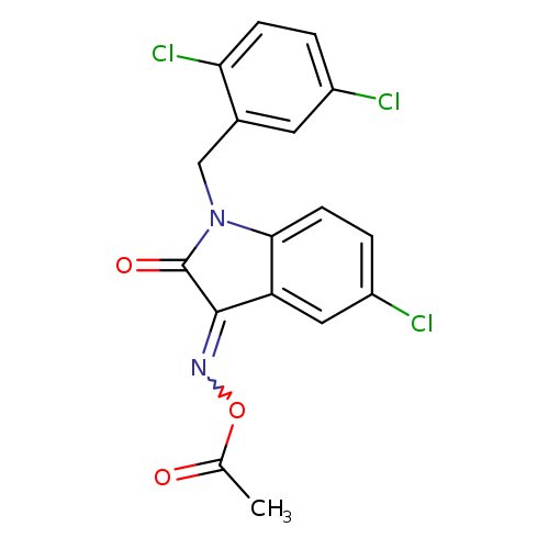 CC(=O)ON=C1c2cc(Cl)ccc2N(C1=O)Cc1cc(Cl)ccc1Cl