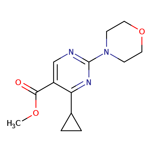COC(=O)c1cnc(nc1C1CC1)N1CCOCC1