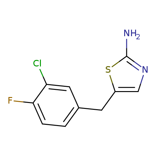 Nc1ncc(s1)Cc1ccc(c(c1)Cl)F