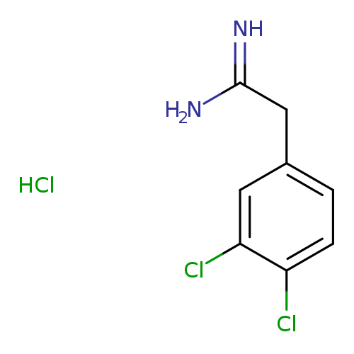 NC(=N)Cc1ccc(c(c1)Cl)Cl.Cl