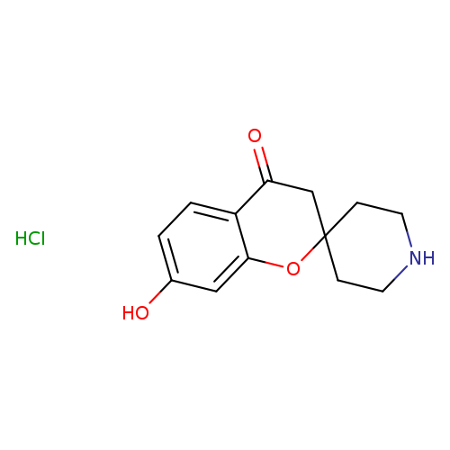 Oc1ccc2c(c1)OC1(CC2=O)CCNCC1.Cl