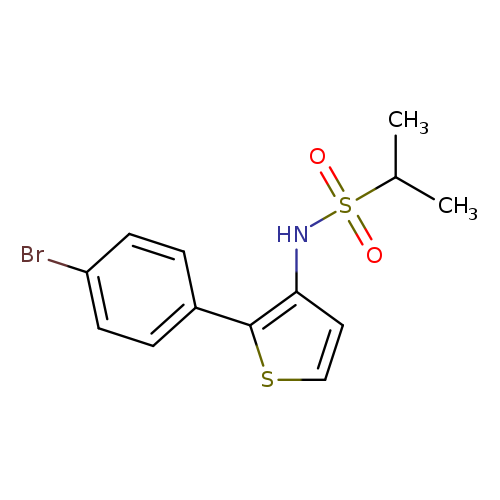 Brc1ccc(cc1)c1sccc1NS(=O)(=O)C(C)C