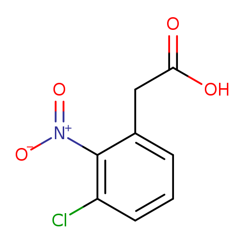 OC(=O)Cc1cccc(c1[N+](=O)[O-])Cl