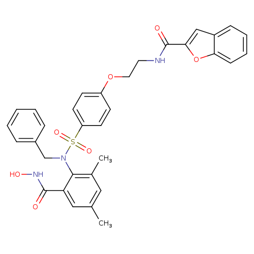 ONC(=O)c1cc(C)cc(c1N(S(=O)(=O)c1ccc(cc1)OCCNC(=O)c1cc2c(o1)cccc2)Cc1ccccc1)C