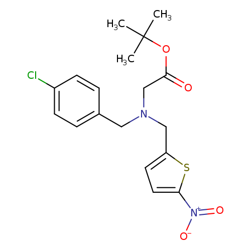 O=C(OC(C)(C)C)CN(Cc1ccc(s1)[N+](=O)[O-])Cc1ccc(cc1)Cl