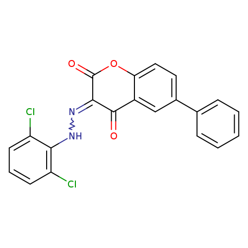 O=C1Oc2ccc(cc2C(=O)C1=NNc1c(Cl)cccc1Cl)c1ccccc1