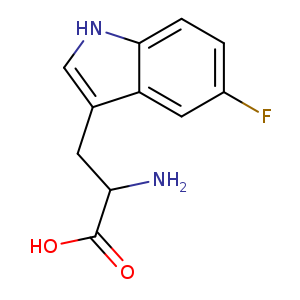 NC(C(=O)O)Cc1c[nH]c2c1cc(F)cc2