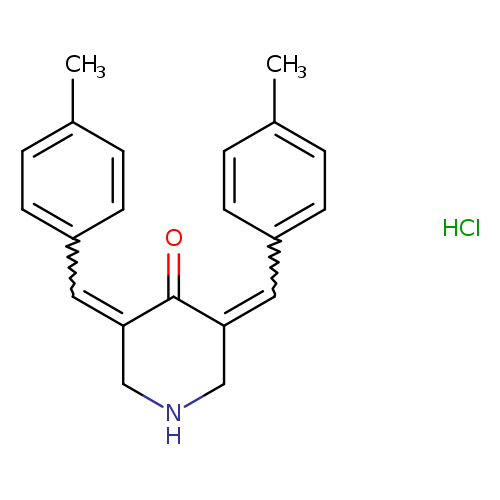 O=C1C(=Cc2ccc(cc2)C)CNCC1=Cc1ccc(cc1)C.Cl