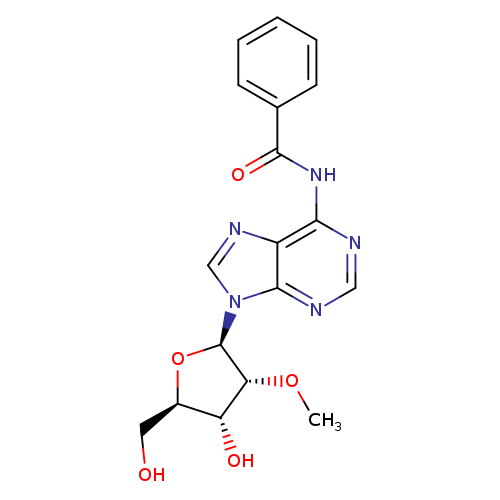 CO[C@@H]1[C@H](O)[C@H](O[C@H]1n1cnc2c1ncnc2NC(=O)c1ccccc1)CO