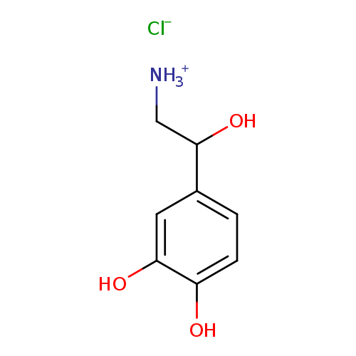 [NH3+]CC(c1ccc(c(c1)O)O)O.[Cl-]