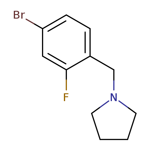 Brc1ccc(c(c1)F)CN1CCCC1