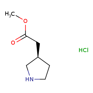COC(=O)C[C@@H]1CNCC1.Cl