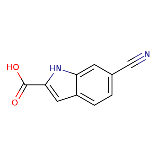 N#Cc1ccc2c(c1)[nH]c(c2)C(=O)O