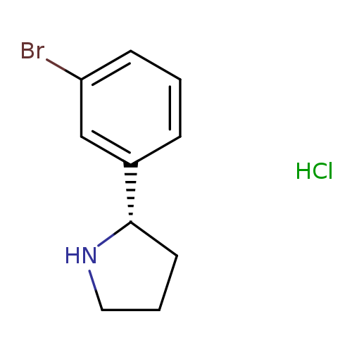 Brc1cccc(c1)[C@@H]1CCCN1.Cl