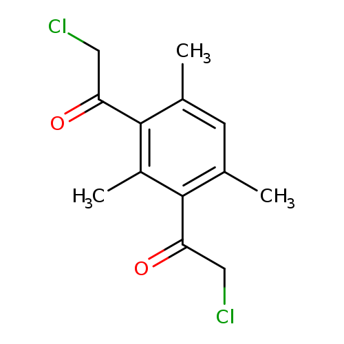 ClCC(=O)c1c(C)cc(c(c1C)C(=O)CCl)C