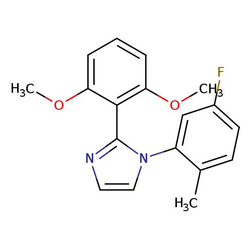 COc1cccc(c1c1nccn1c1cc(F)ccc1C)OC