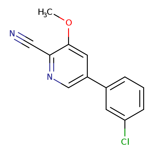COc1cc(cnc1C#N)c1cccc(c1)Cl