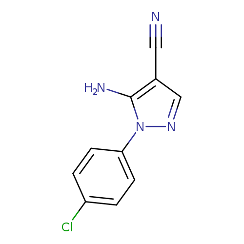 N#Cc1cnn(c1N)c1ccc(cc1)Cl