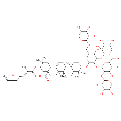 OCC1OC(OC2C(OC(C(C2OC2OCC(C(C2O)O)O)O)COC2OCC(C(C2O)O)O)OC2CCC3(C(C2(C)C)CCC2(C3CC=C3C2(C)CCC2(C3CC(C)(C)C(C2)OC(=O)C(=CCCC(C=C)(O)C)C)C(=O)O)C)C)C(C(C1O)O)OC1OCC(C(C1O)O)O