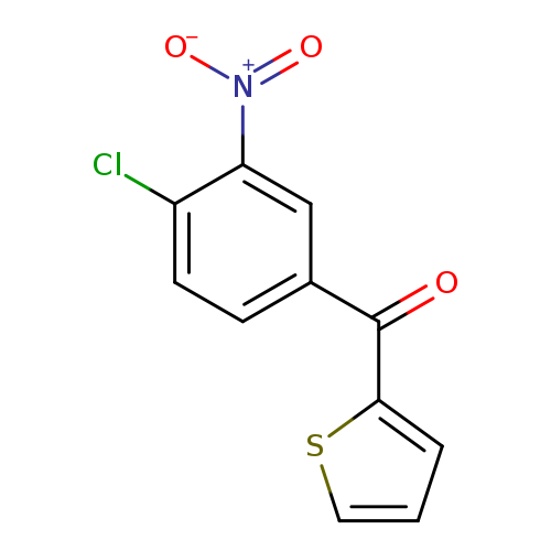 [O-][N+](=O)c1cc(ccc1Cl)C(=O)c1cccs1