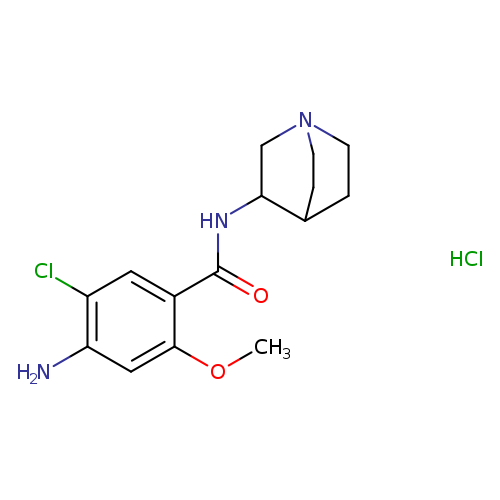 COc1cc(N)c(cc1C(=O)NC1CN2CCC1CC2)Cl.Cl