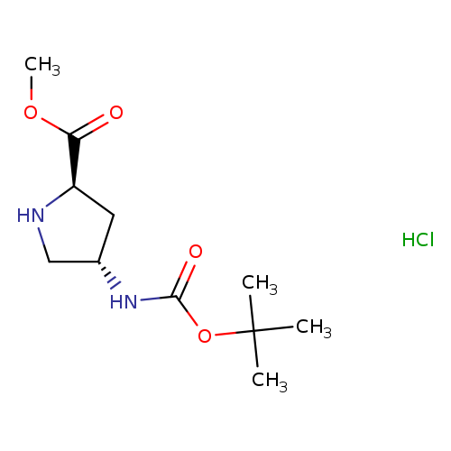 COC(=O)[C@@H]1NC[C@H](C1)NC(=O)OC(C)(C)C.Cl