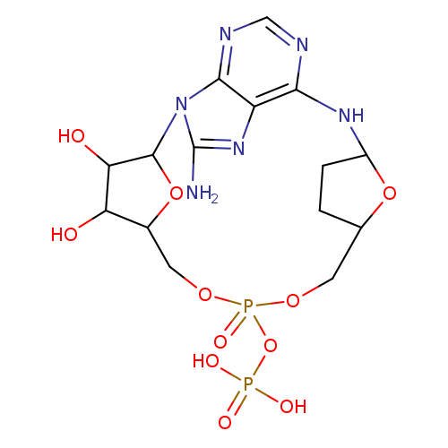 OC1C(O)C2OC1n1c(N)nc3c1ncnc3NC1CCC(COP(=O)(OC2)OP(=O)(O)O)O1