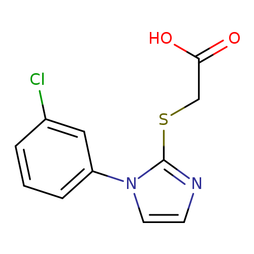 OC(=O)CSc1nccn1c1cccc(c1)Cl