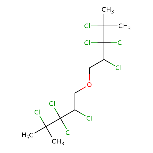 ClC(C(C(Cl)(C)C)(Cl)Cl)COCC(C(C(Cl)(C)C)(Cl)Cl)Cl