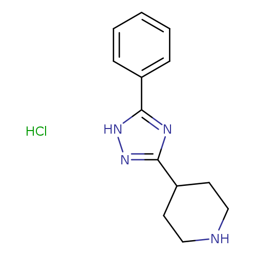 N1CCC(CC1)c1n[nH]c(n1)c1ccccc1.Cl