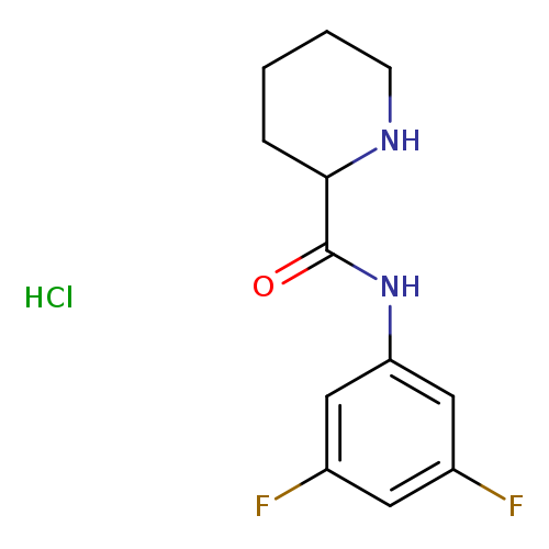 O=C(C1CCCCN1)Nc1cc(F)cc(c1)F.Cl