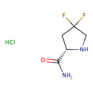 NC(=O)[C@H]1NCC(C1)(F)F.Cl