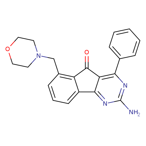 Nc1nc2c3cccc(c3C(=O)c2c(n1)c1ccccc1)CN1CCOCC1