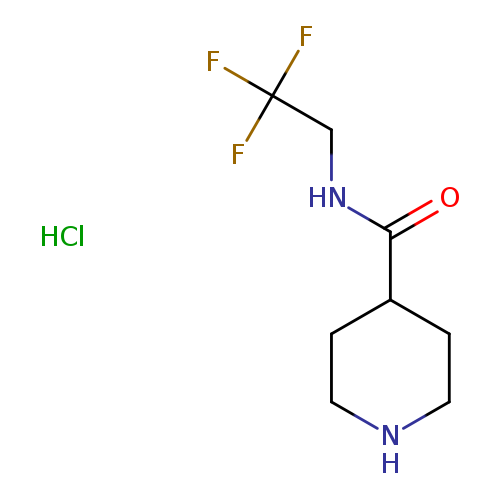 O=C(C1CCNCC1)NCC(F)(F)F.Cl