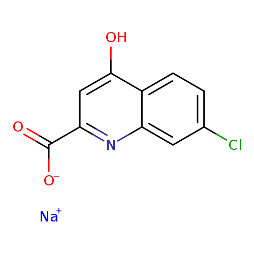 Clc1ccc2c(c1)nc(cc2O)C(=O)[O-].[Na+]