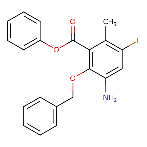 O=C(c1c(OCc2ccccc2)c(N)cc(c1C)F)Oc1ccccc1