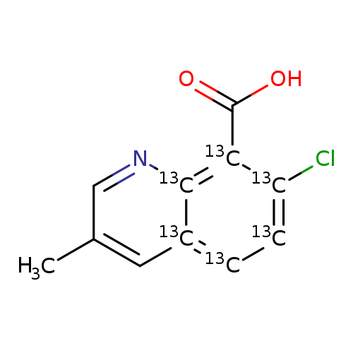 Cc1cn[13c]2[13c](c1)[13cH][13cH][13c]([13c]2C(=O)O)Cl