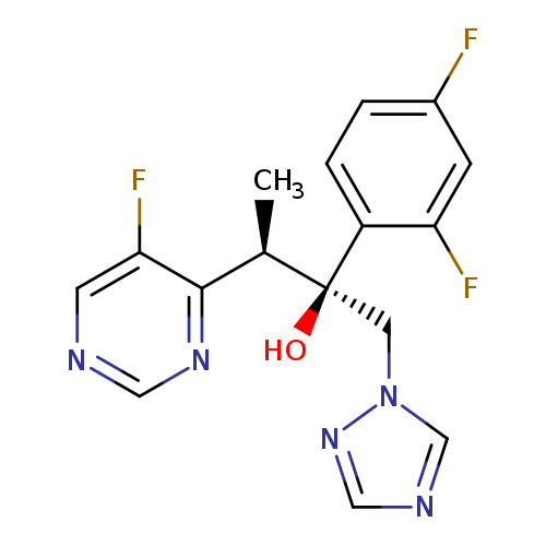 Fc1ccc(c(c1)F)[C@@]([C@@H](c1ncncc1F)C)(Cn1cncn1)O