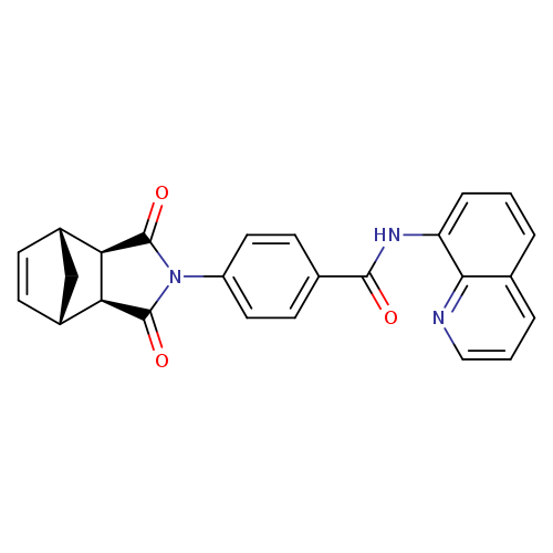 O=C1N(c2ccc(cc2)C(=O)Nc2cccc3c2nccc3)C(=O)[C@@H]2[C@H]1[C@H]1C=C[C@@H]2C1
