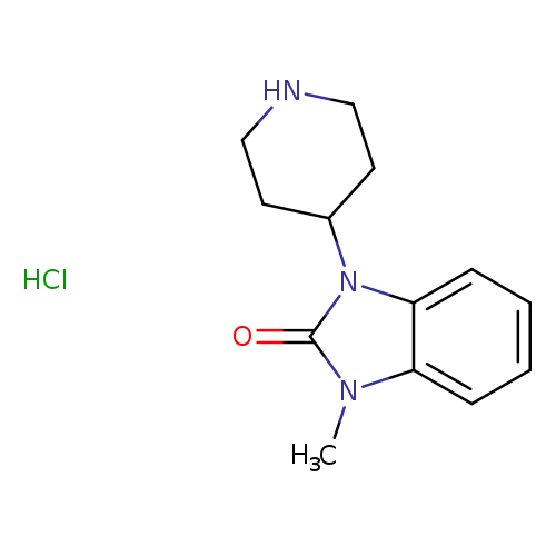 Cn1c(=O)n(c2c1cccc2)C1CCNCC1.Cl