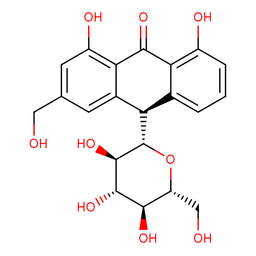OCc1cc(O)c2c(c1)[C@H]([C@@H]1O[C@H](CO)[C@H]([C@@H]([C@H]1O)O)O)c1c(C2=O)c(O)ccc1
