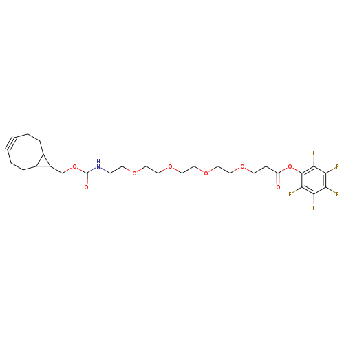 O=C(OCC1C2C1CCC#CCC2)NCCOCCOCCOCCOCCC(=O)Oc1c(F)c(F)c(c(c1F)F)F