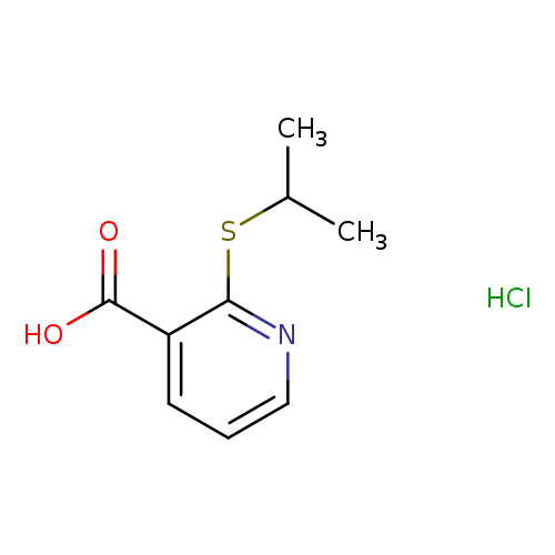 CC(Sc1ncccc1C(=O)O)C.Cl