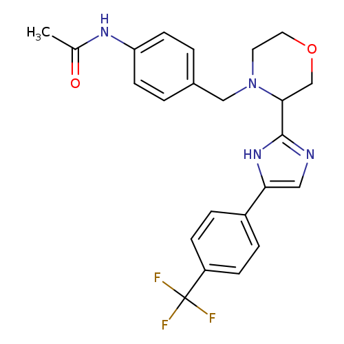 CC(=O)Nc1ccc(cc1)CN1CCOCC1c1ncc([nH]1)c1ccc(cc1)C(F)(F)F