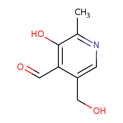 O=Cc1c(CO)cnc(c1O)C