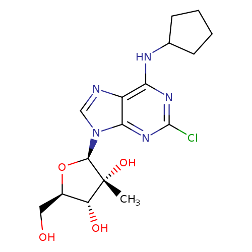 OC[C@H]1O[C@H]([C@]([C@@H]1O)(C)O)n1cnc2c1nc(Cl)nc2NC1CCCC1