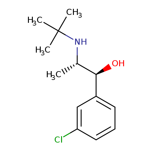 C[C@@H]([C@H](c1cccc(c1)Cl)O)NC(C)(C)C