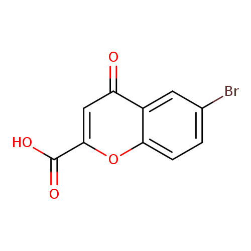Brc1ccc2c(c1)c(=O)cc(o2)C(=O)O