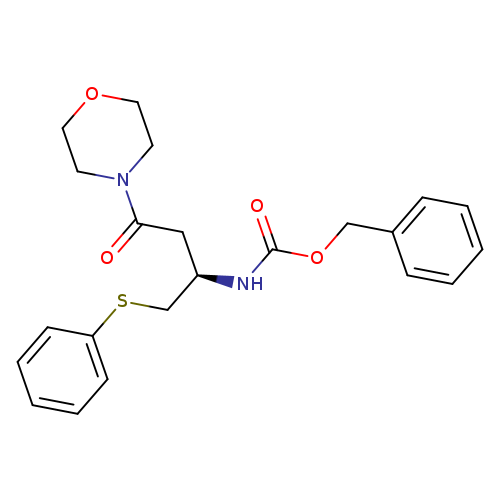O=C(N[C@H](CC(=O)N1CCOCC1)CSc1ccccc1)OCc1ccccc1