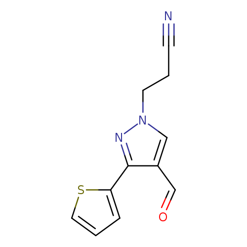 N#CCCn1cc(c(n1)c1cccs1)C=O